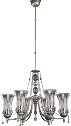 Casa Padrino Luxus Barock Kristall Kronleuchter Silber Ø 60 x H. 65 cm - Prunkvoller Wohnzimmer Kronleuchter im Barockstil - Edel & Prunkvoll