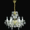 Casa Padrino Luxus Barock Kristall Kronleuchter Gold Ø 52 x H. 40 cm - Prunkvolle Messing Kronleuchter mit böhmischem Kristallglas - Barock Möbel - Edel & Prunkvoll