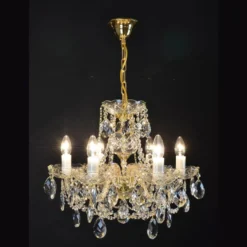 Casa Padrino Luxus Barock Kristall Kronleuchter Gold Ø 52 x H. 40 cm - Prunkvolle Messing Kronleuchter mit böhmischem Kristallglas - Barock Möbel - Edel & Prunkvoll