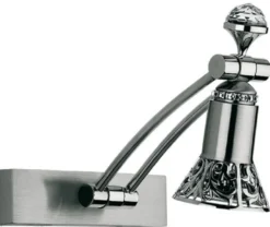 Casa Padrino Luxus Barock Kristall LED Wandleuchte / Leseleuchte Silber H. 20 cm