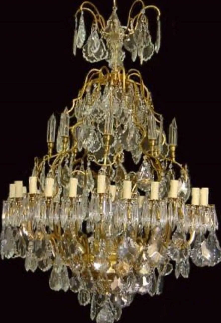 Casa Padrino Luxus Barock Kristall Kronleuchter Gold - Prunkvoller Barockstil Wohnzimmer Kronleuchter - Hotel Kronleuchter - Barock Möbel - Barock Kristall Leuchten - Edel & Prunkvoll