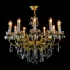Casa Padrino Luxus Barock Kristall Kronleuchter Gold Ø 83 x H. 60 cm - Prunkvolle Messing Kronleuchter mit böhmischem Kristallglas - Barock Möbel - Edel & Prunkvoll