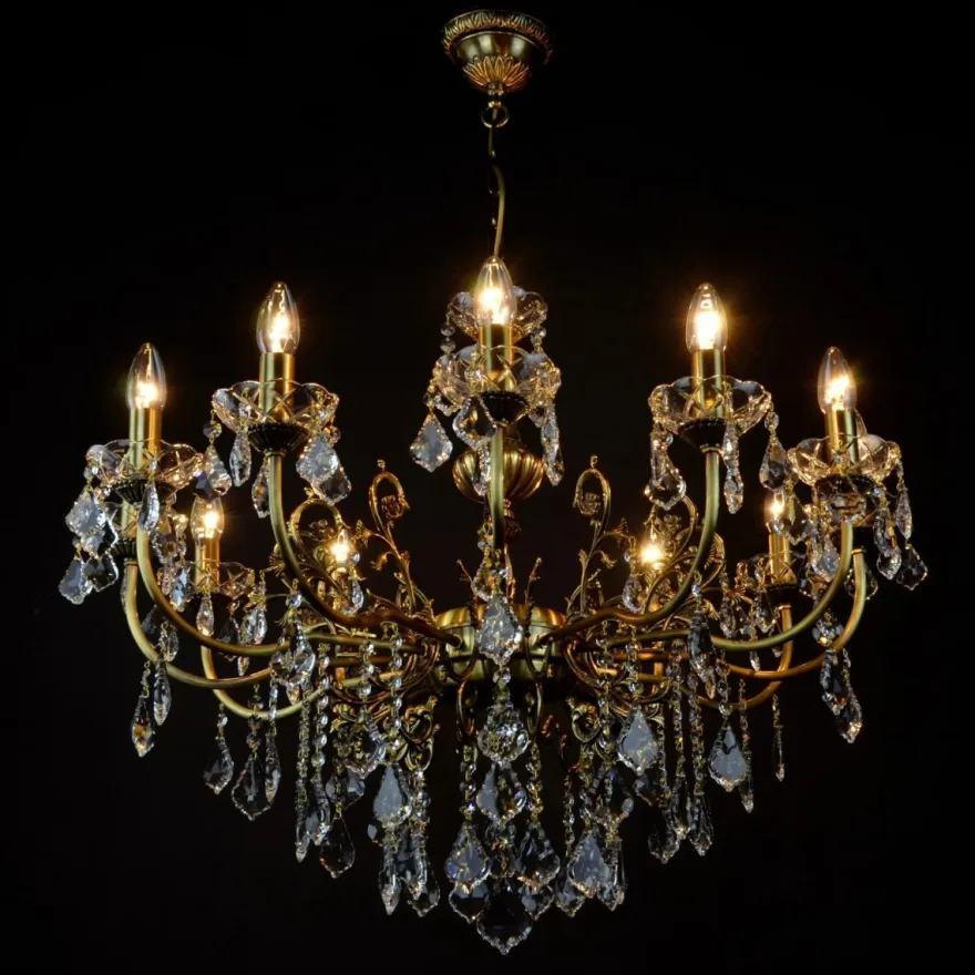 Casa Padrino Luxus Barock Kristall Kronleuchter Gold Ø 83 x H. 60 cm - Prunkvolle Messing Kronleuchter mit böhmischem Kristallglas - Barock Möbel - Edel & Prunkvoll