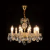 Casa Padrino Luxus Barock Kristall Kronleuchter Gold Ø 52 x H. 35 cm - Prunkvolle Messing Kronleuchter mit böhmischem Kristallglas - Barock Möbel - Edel & Prunkvoll