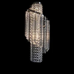 Casa Padrino Luxus Barock Kristall Wandleuchte Silber 20 x 16 x H. 50 cm - Prunkvolle Messing Wandleuchte mit böhmischem Kristallglas - Barock Möbel - Edel & Prunkvoll