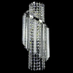 Casa Padrino Luxus Barock Kristall Wandleuchte Silber 20 x 16 x H. 50 cm - Prunkvolle Messing Wandleuchte mit böhmischem Kristallglas - Barock Möbel - Edel & Prunkvoll