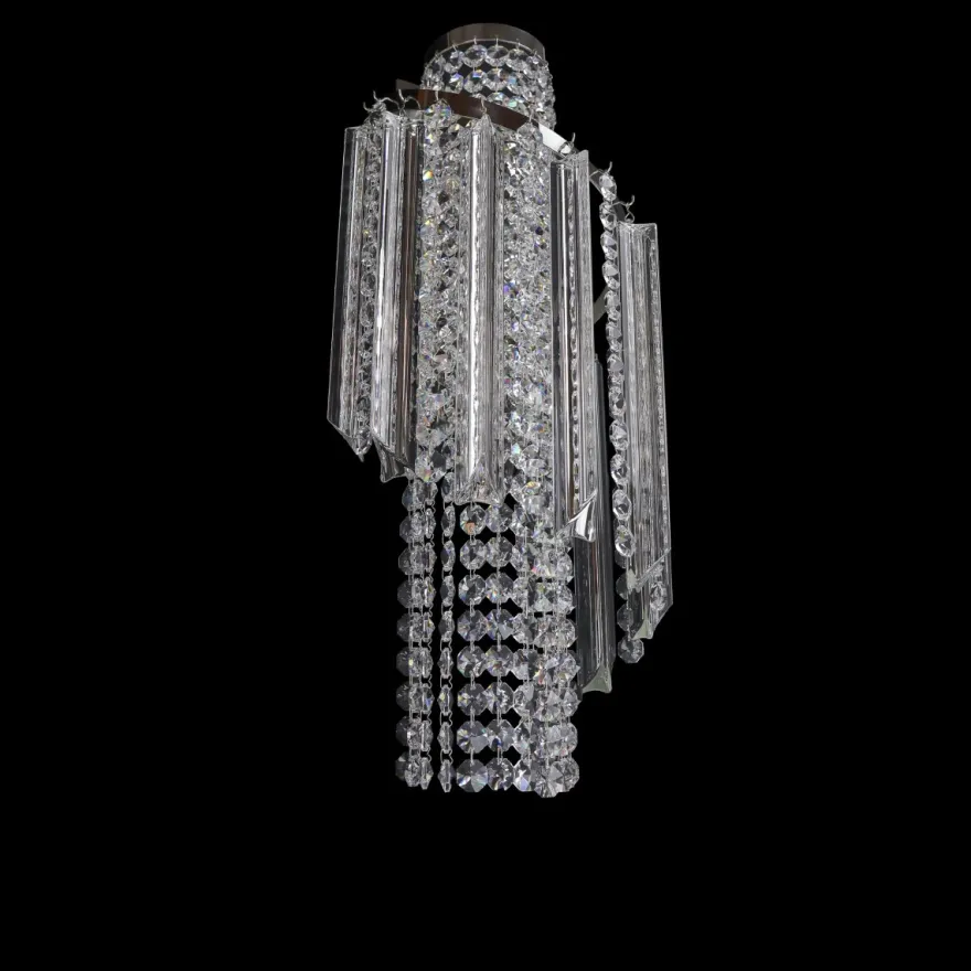 Casa Padrino Luxus Barock Kristall Wandleuchte Silber 20 x 16 x H. 50 cm - Prunkvolle Messing Wandleuchte mit böhmischem Kristallglas - Barock Möbel - Edel & Prunkvoll