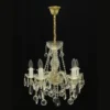Casa Padrino Luxus Barock Kristall Kronleuchter Gold Ø 50 x H. 50 cm - Prunkvolle Messing Kronleuchter mit böhmischem Kristallglas - Barock Möbel - Edel & Prunkvoll