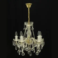 Casa Padrino Luxus Barock Kristall Kronleuchter Gold Ø 50 x H. 50 cm - Prunkvolle Messing Kronleuchter mit böhmischem Kristallglas - Barock Möbel - Edel & Prunkvoll