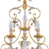 Casa Padrino Luxus Barock Kristall Wandleuchte Gold / Antik Silber 44 x 19 x H. 68 cm - Elegante Metall Wandlampe mit edlem Böhmischem Glas - Barock Leuchten