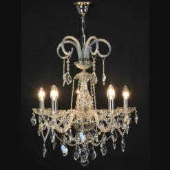 Casa Padrino Luxus Barock Kristall Kronleuchter Gold Ø 55 x H. 66 cm - Prunkvolle Messing Kronleuchter mit böhmischem Kristallglas - Barock Möbel - Edel & Prunkvoll