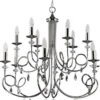 Casa Padrino Luxus Barock Kristall Kronleuchter Silber Ø 90 x H. 75 cm - Prunkvoller Wohnzimmer Kronleuchter im Barockstil - Edel & Prunkvoll