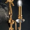 Casa Padrino Luxus Barock Kristall Wandleuchte Gold 10 x 16 x H. 36 cm - Prunkvolle Wandlampe im Barockstil - Barock Leuchten - Edel & Prunkvoll - Luxus Qualität - Made in Italy
