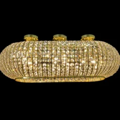 Casa Padrino Luxus Barock Kristall Wandleuchte Gold 100 x 50 x H. 30 cm - Prunkvolle Messing Wandleuchte mit böhmischem Kristallglas - Barock Möbel - Edel & Prunkvoll