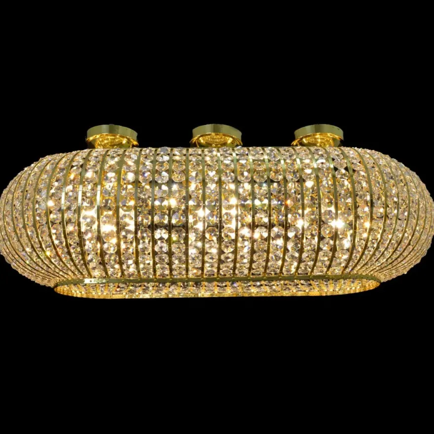 Casa Padrino Luxus Barock Kristall Wandleuchte Gold 100 x 50 x H. 30 cm - Prunkvolle Messing Wandleuchte mit böhmischem Kristallglas - Barock Möbel - Edel & Prunkvoll