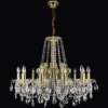 Casa Padrino Luxus Barock Kristall Kronleuchter Gold Ø 62 x H. 65 cm - Prunkvolle Messing Kronleuchter mit böhmischem Kristallglas - Barock Möbel - Edel & Prunkvoll