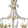 Casa Padrino Luxus Barock Kristall Kronleuchter Gold Ø 55 x H. 80 cm - Prunkvoller Kronleuchter mit edlem Swarovski Kristallglas - Luxus Qualität