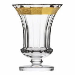 Casa Padrino Luxus Barock Kristallglas Vase Gold Ø 19,7 x H. 25 cm - Mundgeblasen & Handgeschliffen