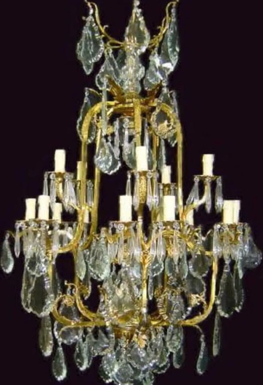 Casa Padrino Luxus Barock Kristall Kronleuchter Gold - Prunkvoller Wohnzimmer Kronleuchter im Barockstil - Hotel Kronleuchter - Barock Möbel - Barock Kristall Leuchten - Edel & Prunkvoll