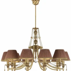 Casa Padrino Luxus Barock Kristall Kronleuchter Messing mit Patina / Dunkelbraun / Gold Ø 86 x H. 70 cm