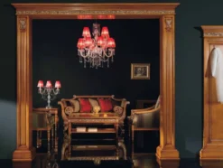 Casa Padrino Luxus Barock Kristall Kronleuchter Silber / Rot Ø 80 x H. 90 cm - Prunkvoller Barockstil Kronleuchter mit venzezianischem Glas und Swarovski Kristallglas - Made in Italy