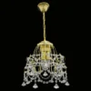 Casa Padrino Luxus Barock Kristall Kronleuchter Gold Ø 30 x H. 35 cm - Prunkvolle Messing Kronleuchter mit böhmischem Kristallglas - Barock Möbel - Edel & Prunkvoll