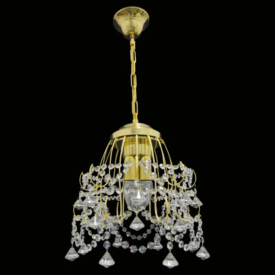 Casa Padrino Luxus Barock Kristall Kronleuchter Gold Ø 30 x H. 35 cm - Prunkvolle Messing Kronleuchter mit böhmischem Kristallglas - Barock Möbel - Edel & Prunkvoll