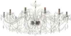 Casa Padrino Luxus Barock Kristall Kronleuchter Silber Ø 120 x H. 65 cm - Prunkvoller Kronleuchter mit edlem Kristallglas und Glas Armen - Edel & Prunkvoll