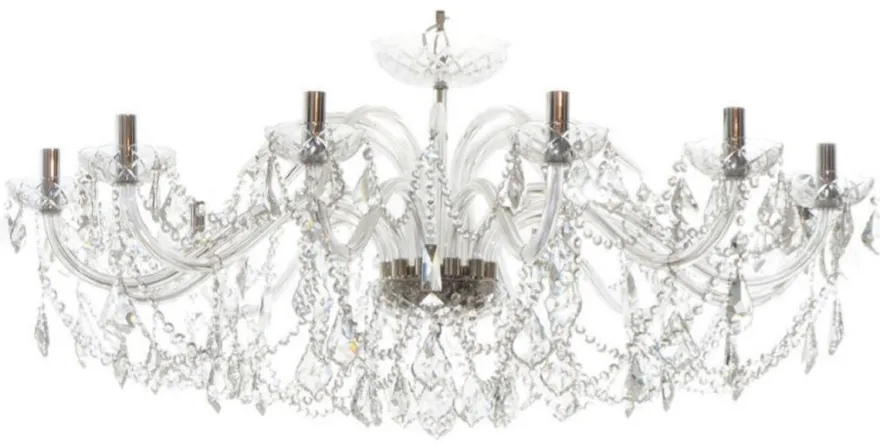 Casa Padrino Luxus Barock Kristall Kronleuchter Silber Ø 120 x H. 65 cm - Prunkvoller Kronleuchter mit edlem Kristallglas und Glas Armen - Edel & Prunkvoll