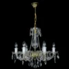 Casa Padrino Luxus Barock Kristall Kronleuchter Gold Ø 58 x H. 50 cm - Prunkvolle Messing Kronleuchter mit böhmischem Kristallglas - Barock Möbel - Edel & Prunkvoll