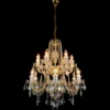 Casa Padrino Luxus Barock Kristall Kronleuchter Gold Ø 66 x H. 68 cm - Prunkvolle Messing Kronleuchter mit böhmischem Kristallglas - Barock Möbel - Edel & Prunkvoll