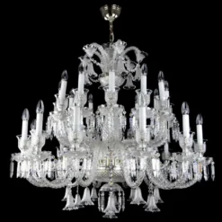 Casa Padrino Luxus Barock Kristall Kronleuchter Silber Ø 105 x H. 98 cm - Prunkvolle Messing Kronleuchter mit böhmischem Kristallglas - Barock Möbel - Edel & Prunkvoll