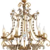 Casa Padrino Luxus Barock Kristall Kronleuchter Antik Gold / Antik Silber Ø 62 x H. 73 cm - Prunkvoller Wohnzimmer Kronleuchter im Barockstil - Luxus Qualität - Made in Italy