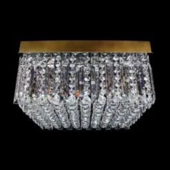 Casa Padrino Luxus Barock Kristall Wandleuchte Gold 50 x 50 x H. 20 cm - Prunkvolle Messing Wandleuchte mit böhmischem Kristallglas - Barock Möbel - Edel & Prunkvoll