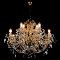 Casa Padrino Luxus Barock Kristall Kronleuchter Silber Ø 70 x H. 52 cm - Prunkvolle Messing Kronleuchter mit böhmischem Kristallglas - Barock Möbel - Edel & Prunkvoll