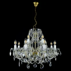 Casa Padrino Luxus Barock Kristall Kronleuchter Silber Ø 70 x H. 52 cm - Prunkvolle Messing Kronleuchter mit böhmischem Kristallglas - Barock Möbel - Edel & Prunkvoll
