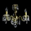 Casa Padrino Luxus Barock Kristall Kronleuchter Gold Ø 35 x H. 36 cm - Prunkvolle Messing Kronleuchter mit böhmischem Kristallglas - Barock Möbel - Edel & Prunkvoll