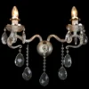 Casa Padrino Luxus Barock Kristall Wandleuchte Silber 38 x 18 x H. 40 cm - Prunkvolle Messing Wandleuchte mit böhmischem Kristallglas - Barock Möbel - Edel & Prunkvoll