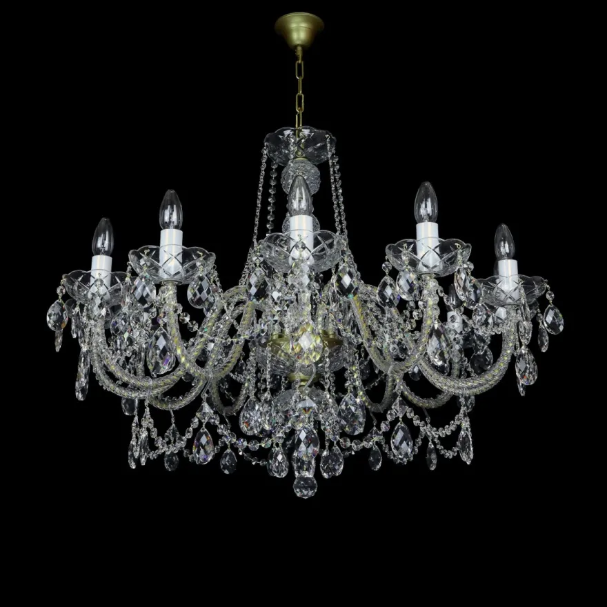 Casa Padrino Luxus Barock Kristall Kronleuchter Gold Ø 90 x H. 72 cm - Prunkvolle Messing Kronleuchter mit böhmischem Kristallglas - Barock Möbel - Edel & Prunkvoll
