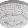Casa Padrino Luxus Barock Kristall Deckenleuchte Silber Ø 60 cm - Runde Barockstil Deckenlampe - Barock Wohnzimmer Decken Kronleuchter - Barock Leuchten - Barock Möbel - Edel & Prunkvoll