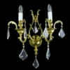 Casa Padrino Luxus Barock Kristall Wandleuchte Gold 40 x 28 x H. 54 cm - Prunkvolle Messing Wandleuchte mit böhmischem Kristallglas - Barock Möbel - Edel & Prunkvoll