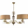 Casa Padrino Luxus Barock Kristall Hängeleuchte Messing mit Patina / Braun 101 cm