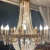 Casa Padrino Luxus Barock Kristall Kronleuchter Gold - Runder Barockstil Hotel Kronleuchter - Wohnzimmer Kronleuchter - Barock Kristall Leuchten - Barock Möbel - Edel & Prunkvoll