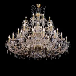 Casa Padrino Luxus Barock Kristall Kronleuchter Gold Ø 160 x H. 160 cm - Prunkvolle Messing Kronleuchter mit böhmischem Kristallglas - Barock Möbel - Edel & Prunkvoll