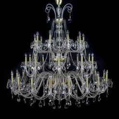 Casa Padrino Luxus Barock Kristall Kronleuchter Gold Ø 160 x H. 160 cm - Prunkvolle Messing Kronleuchter mit böhmischem Kristallglas - Barock Möbel - Edel & Prunkvoll