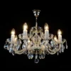 Casa Padrino Luxus Barock Kristall Deckenleuchte Silber Ø 60 x H. 35 cm - Prunkvolle Messing Deckenleuchte mit böhmischem Kristallglas - Barock Möbel - Edel & Prunkvoll