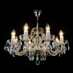 Casa Padrino Luxus Barock Kristall Deckenleuchte Silber Ø 60 x H. 35 cm - Prunkvolle Messing Deckenleuchte mit böhmischem Kristallglas - Barock Möbel - Edel & Prunkvoll