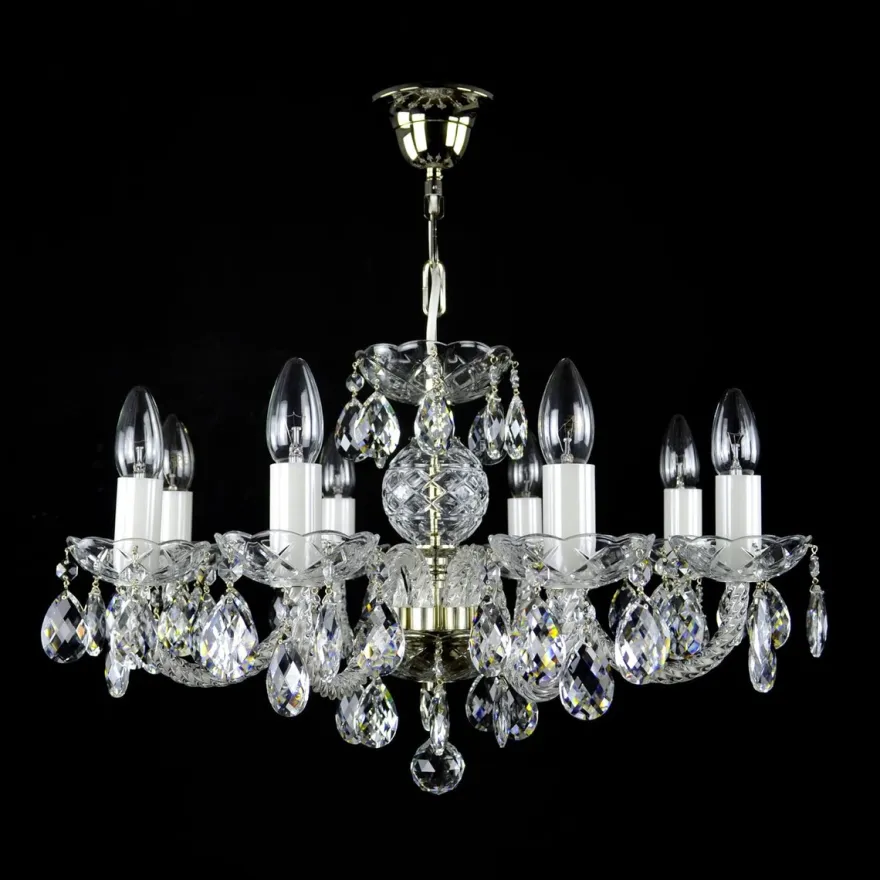 Casa Padrino Luxus Barock Kristall Deckenleuchte Silber Ø 60 x H. 35 cm - Prunkvolle Messing Deckenleuchte mit böhmischem Kristallglas - Barock Möbel - Edel & Prunkvoll