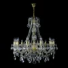 Casa Padrino Luxus Barock Kristall Kronleuchter Gold Ø 76 x H. 78 cm - Prunkvolle Messing Kronleuchter mit böhmischem Kristallglas - Barock Möbel - Edel & Prunkvoll