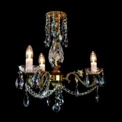 Casa Padrino Luxus Barock Kristall Kronleuchter Gold Ø 43 x H. 54 cm - Prunkvolle Messing Kronleuchter mit böhmischem Kristallglas - Barock Möbel - Edel & Prunkvoll